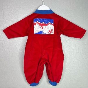 Vintage Oshkosh B’gosh polar bear one piece coverall corduroy size 6-9 months